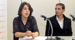 María Bartolomé (SGS) junto a Javier Fernández, Director General de COPADE, en la firma de renovación del acuerdo de colaboración entre la Fundación y la Entidad de Certificación.
