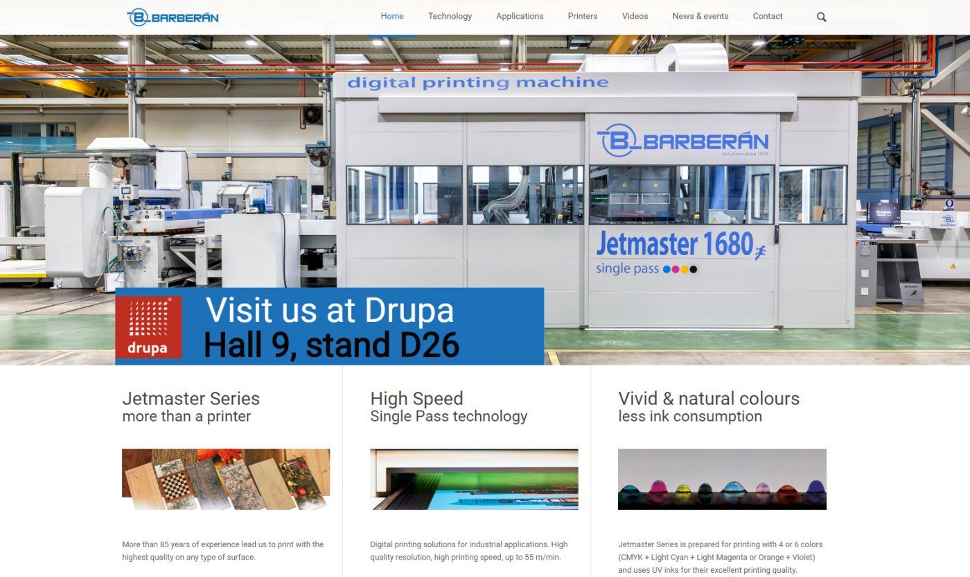Nueva web de impresión digital de BARBERAN