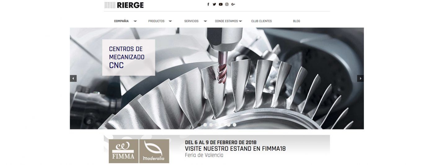 RIERGE rediseña y potencia su web