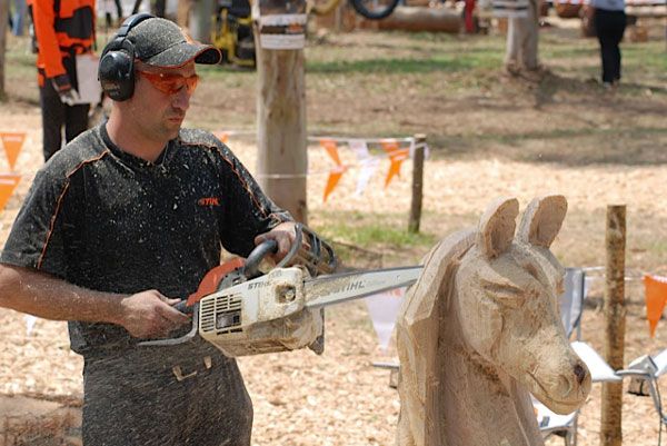 El arte de la talla en madera con motosierra