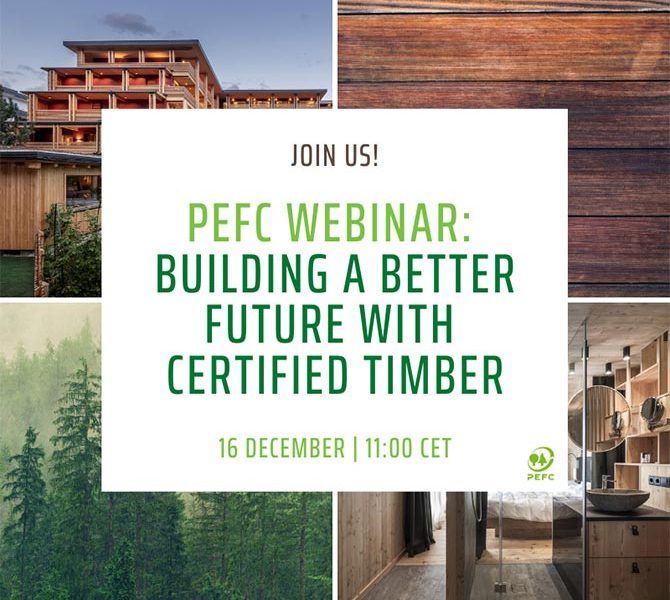 PEFC Internacional organiza el webinar “Diseñando el futuro con madera sostenible”