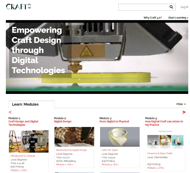 CRAFT4.0: curso gratuito y online en Fabricación Aditiva para artesanos y artistas del sector hábitat