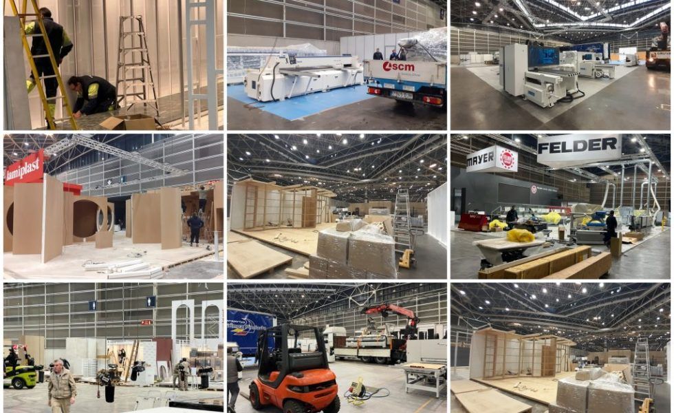 Actividad frenética en el montaje de FIMMA + Maderalia 2022