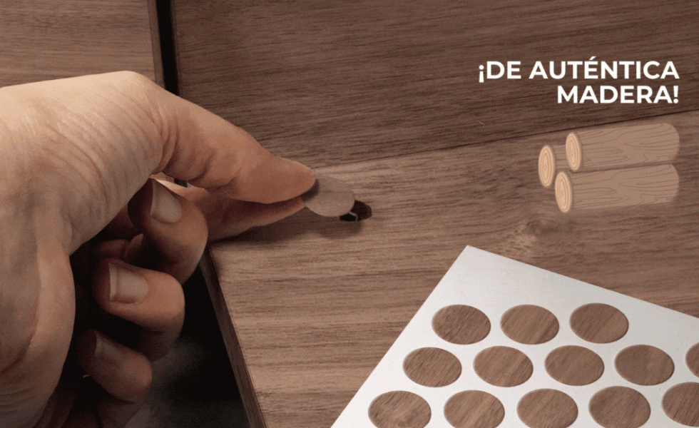 CANTISA presenta los cubretornillos autoadhesivos de auténtica madera