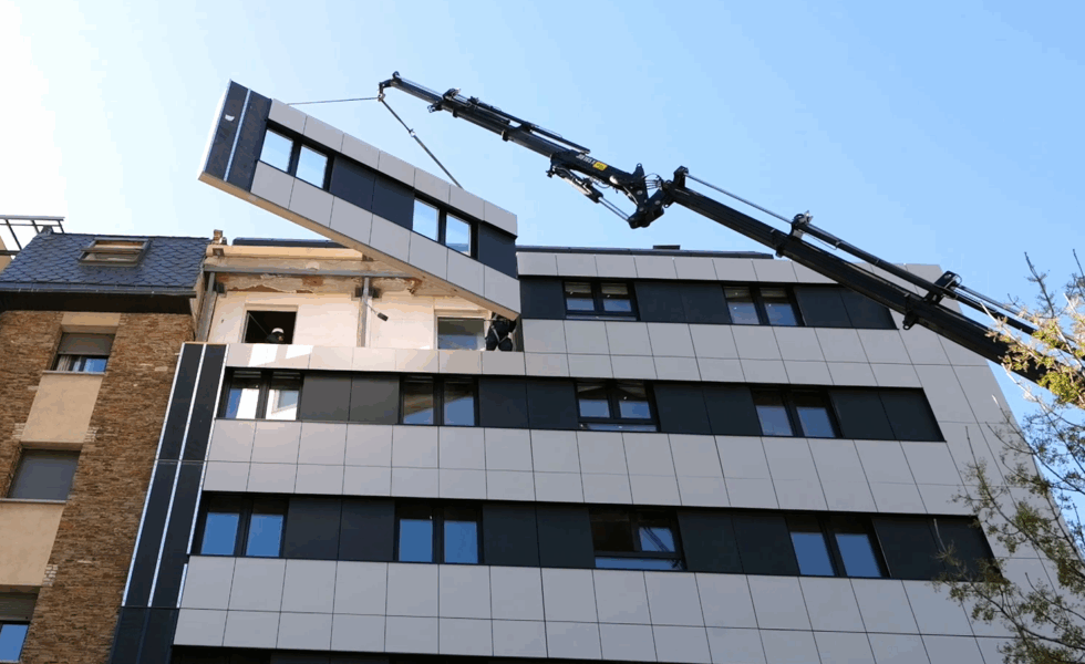 Rehabilitación energética con fachadas prefabricadas de entramado