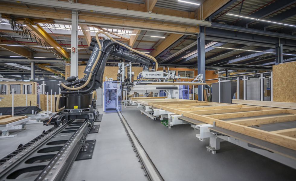 Prefabricación automatizada con robótica y soporte multifunción WEINMANN